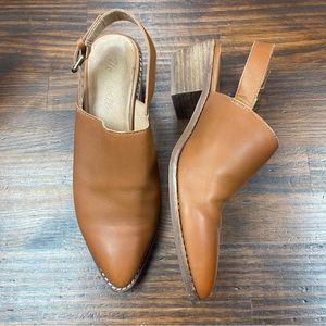 Madewell brown leather pointed mules size 7.5